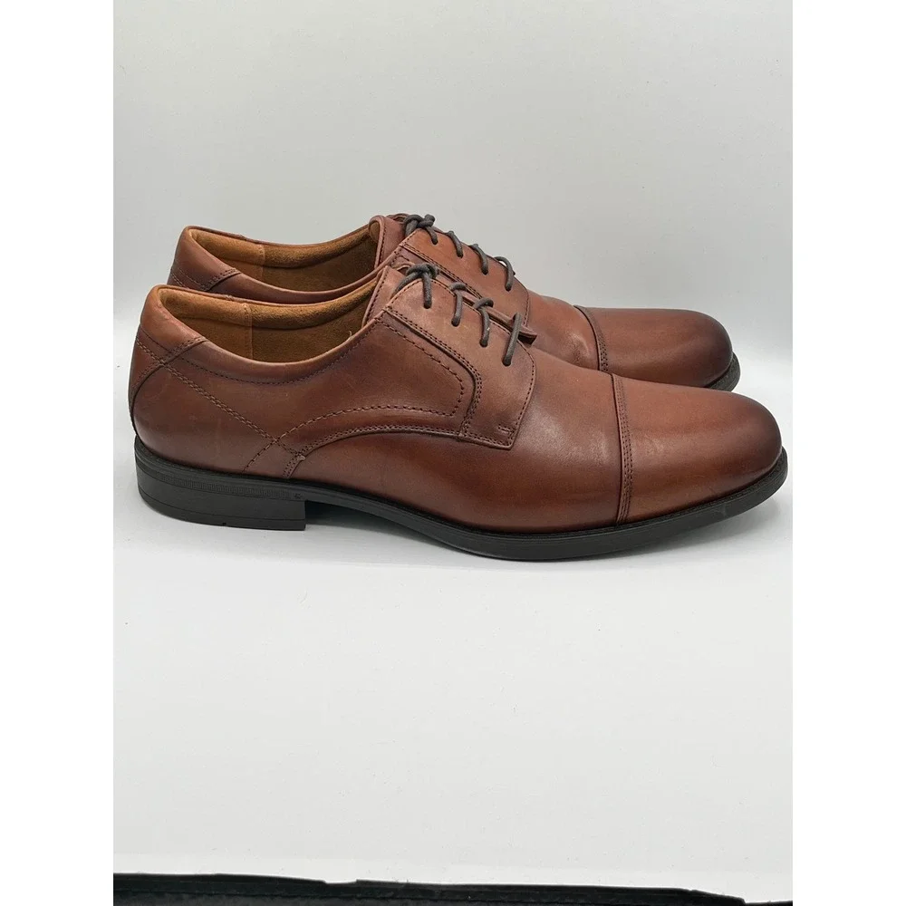 Florsheim Men 12138-221 Cognac Leather Cap Toe Derby Comfortech Shoes Size 13D